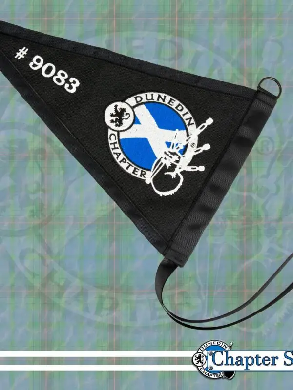 Dunedin Double Sided Embroidered Motorcycle Pendant